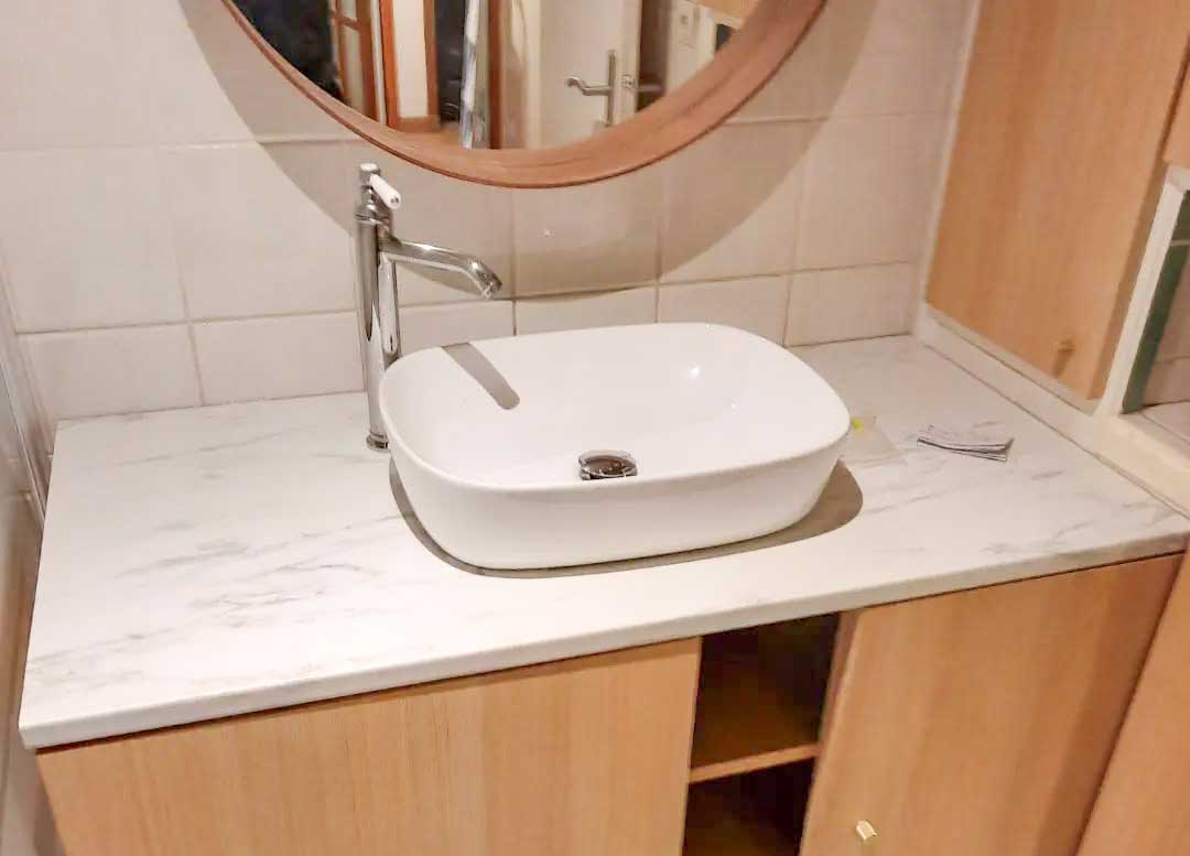 Pose et branchement de vasque réalisée par Draveil Rénovation